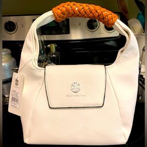 Christian Lacroix CXL Cora hobo bag w/strap. 
Winter White w/ braided accent